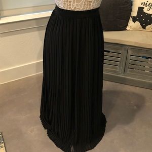 Pleated Black Maxi Skirt